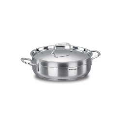 Кастрюля Korkmaz Alfa A1022, 8 см, 3.5 л, 24 см, нержавеющая сталь, с крышкой, две ручки, серебристый