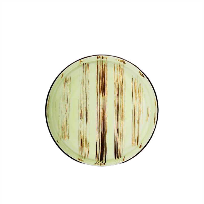 Тарелка Wilmax Scratch WL-668119/A, круглая, диаметр 23 см, farfor, желтый/коричневый