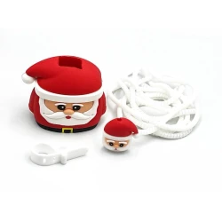 Чехол для зарядного устройства Дед Мороз, силикон, красный