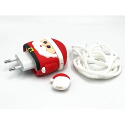 Чехол для зарядного устройства Дед Мороз, силикон, красный