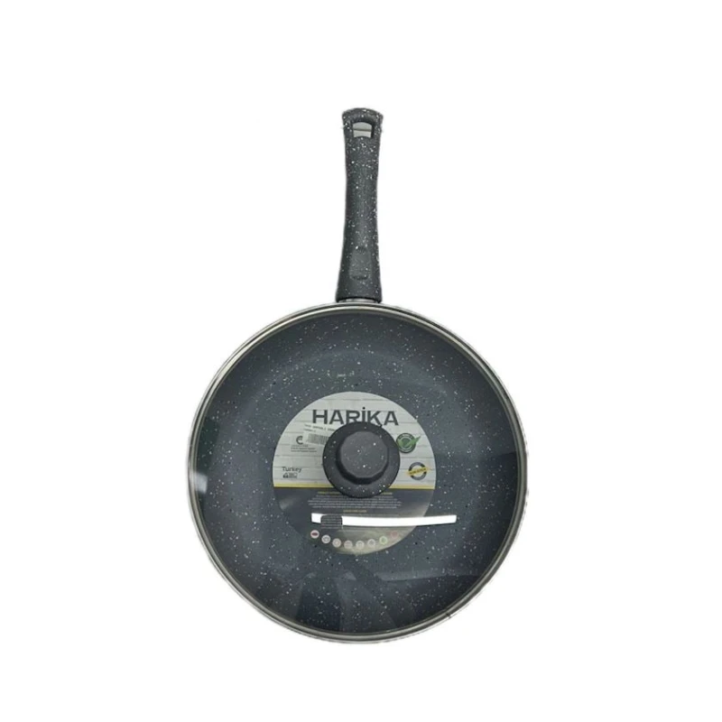 Сковородка HK006, 28 см, гранит, серая