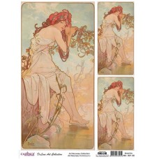 Dekupaj üçün düyü kağızı Cadence A3 Art Nouveau Collection AN-07 30x42 sm