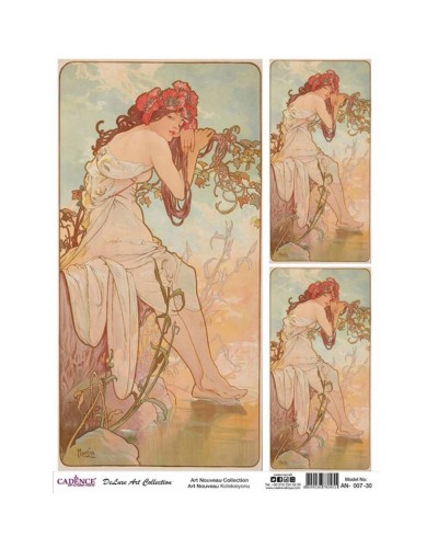 Dekupaj üçün düyü kağızı Cadence A3 Art Nouveau Collection AN-07 30x42 sm