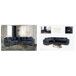 Угловой диван Stil Mebel Kosova, 300/220x80x83 см, синий Угловой диван Stil Mebel Kosova, 300/220x80x83 см, синий