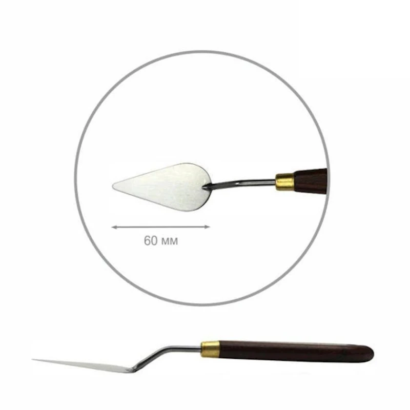 Мастихин Rosa Talent Classic, нержавеющая сталь/дерево, капля, 6 см, № 31 Мастихин Rosa Talent Classic, нержавеющая сталь/дерево, капля, 6 см, № 31