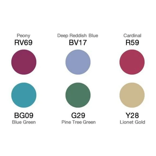 Marker dəsti Copic Ciao Jewel Tones, 6 ədəd