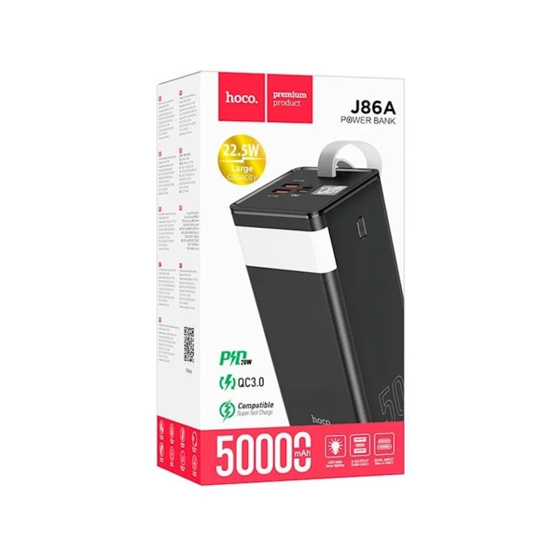 Внешний аккумулятор Hoco J86 Powermaster 50000 mAh Black Внешний аккумулятор Hoco J86 Powermaster 50000 mAh Black