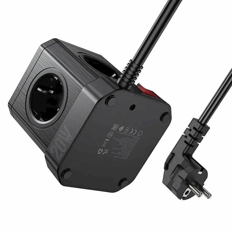 Şəbəkə filtri Hoco NS8 Black Şəbəkə filtri Hoco NS8 Black