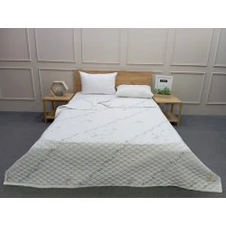 Pled-örtük Hanzade SHA-00006388, satin, ağ, ikinəfərlik, 220x230 sm