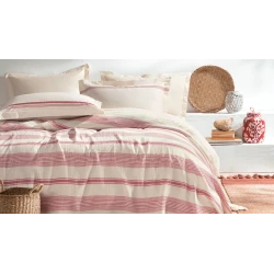 Комплект постельного белья Yataş Meri, пике 200x230 см, простыня 240x260 см, наволочка 50x70 см (2 шт), двуспальный, хлопок, белый/красный Комплект постельного белья Yataş Meri, пике 200x230 см, простыня 240x260 см, наволочка 50x70 см (2 шт), двуспальный, хлопок, белый/красный