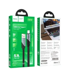 Кабель USB Hoco U119 USB C to Type-C, 5 A, 1.2 м, черный