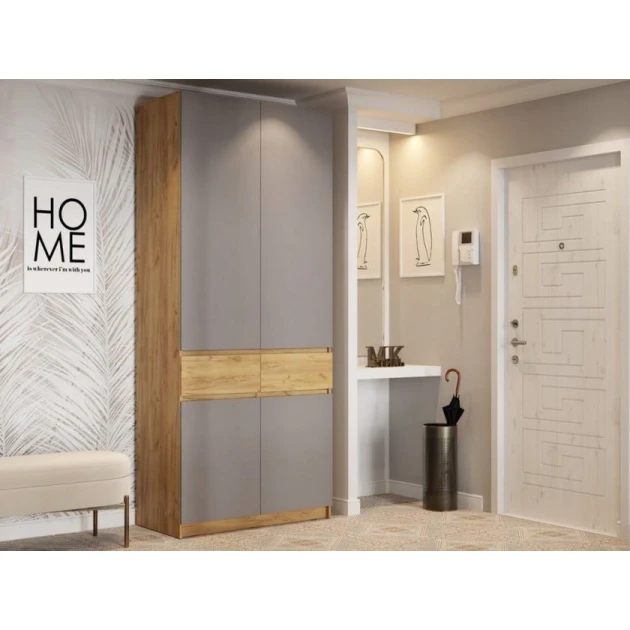 Шкаф Art Mebel Art-80-30, бежевый/серый, ламинат, 210х80х50 см Шкаф Art Mebel Art-80-30, бежевый/серый, ламинат, 210х80х50 см