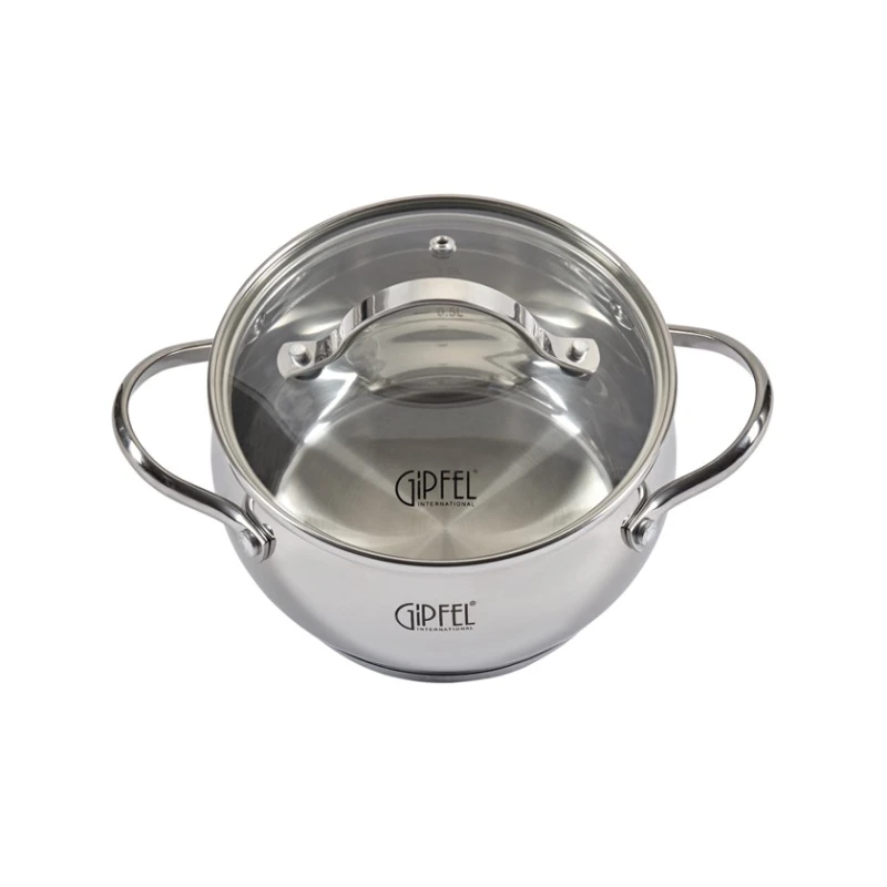 Кастрюля Gipfel Terza 1292, 16 см, 1.8 л, нержавеющая сталь, серебристый