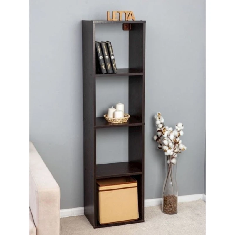 Стеллаж, ЛДСП, 139х36х28 см, с полками, коричневый Стеллаж, ЛДСП, 139х36х28 см, с полками, коричневый