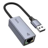 Ethernet-адаптер hoco UA37 1000 Мбит/с USB-A - RJ45, длина: 1,2 м, серый Ethernet-адаптер hoco UA37 1000 Мбит/с USB-A - RJ45, длина: 1,2 м, серый