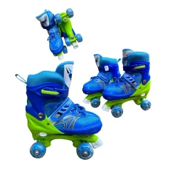 Роликовые коньки 580-2P-MM, размер 35-38, синие/зеленые