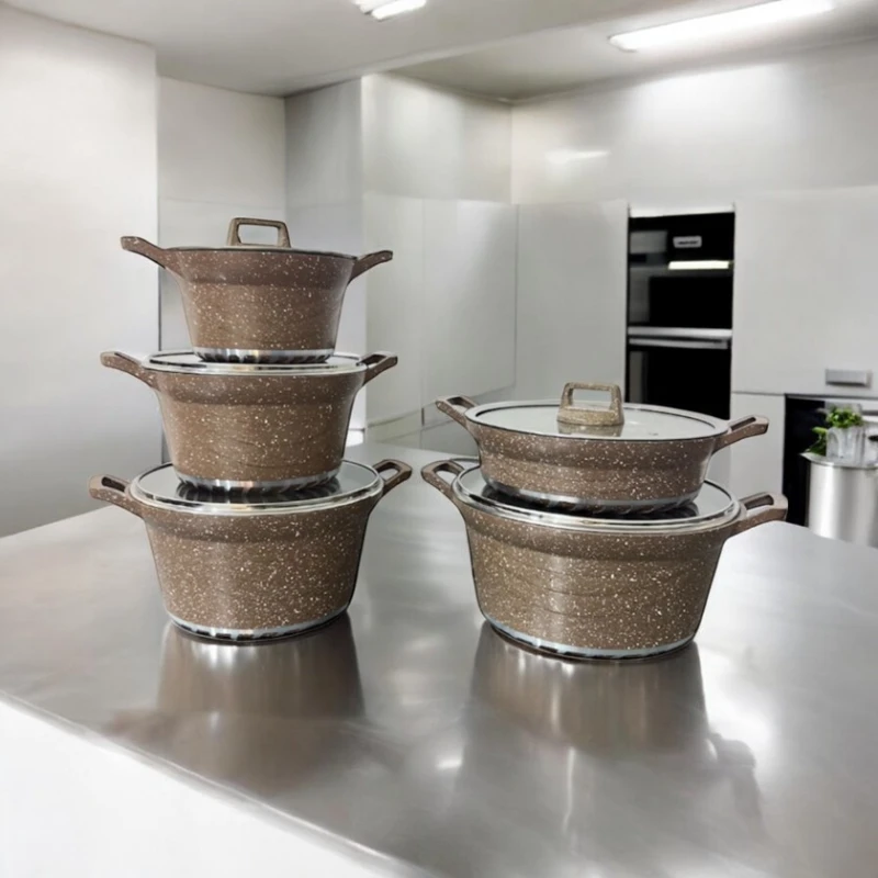 Набор посуды Gallery Home GH-000129, 20/24/28/32 см, коричневый, 10 предметов