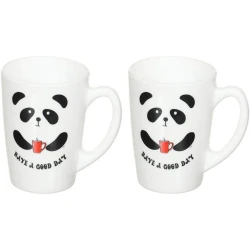 Набор кружек Luminarc Panda Printed, 2 шт, 320 мл, стекло, белый Набор кружек Luminarc Panda Printed, 2 шт, 320 мл, стекло, белый