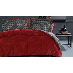 Комплект постельного белья Yataş Millie Triola, одеяло 195x215 см, простыня 160x200 см, наволочки 50x70 см 2 шт, двуспальный, хлопок/полиэстер, Kırmızı