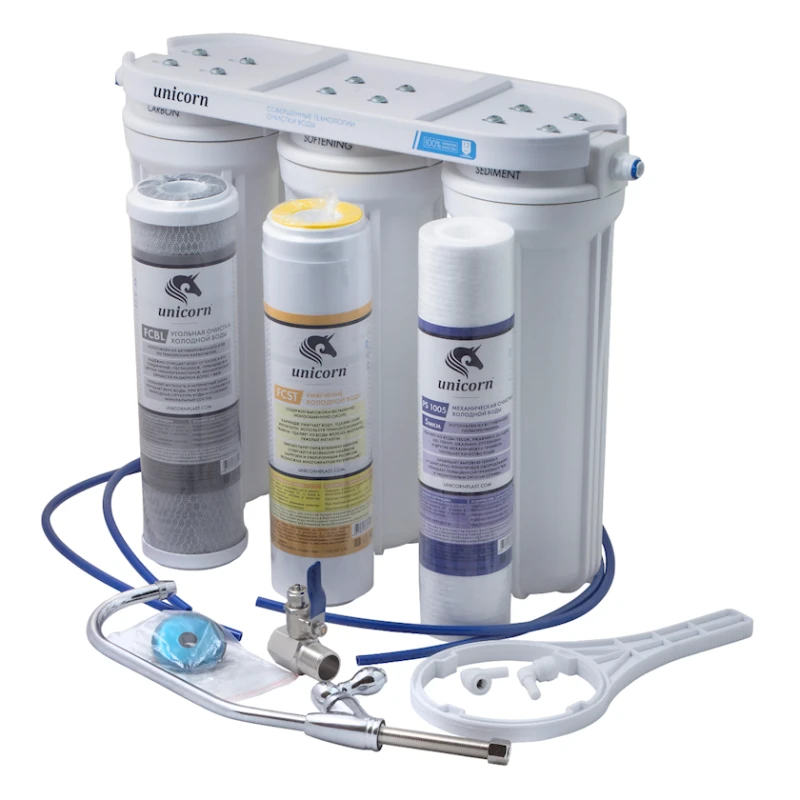 Система фильтрации Unicorn FPS 3 ST трехступенчатая, под мойку, умягчение Система фильтрации Unicorn FPS 3 ST трехступенчатая, под мойку, умягчение