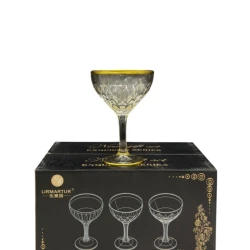 Набор бокалов SHA-00003415, стекло, прозрачный/золотистый, 6 шт