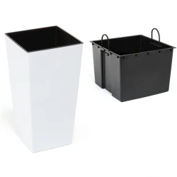 Горшок Lamela Finezja 40x40 см, пластик, белый