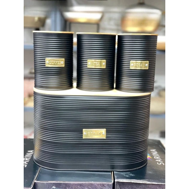 Хлебница + набор емкостей для хранения специй Sahara SHA-00004533, черный, 40x26/15х12 см Хлебница + набор емкостей для хранения специй Sahara SHA-00004533, черный, 40x26/15х12 см