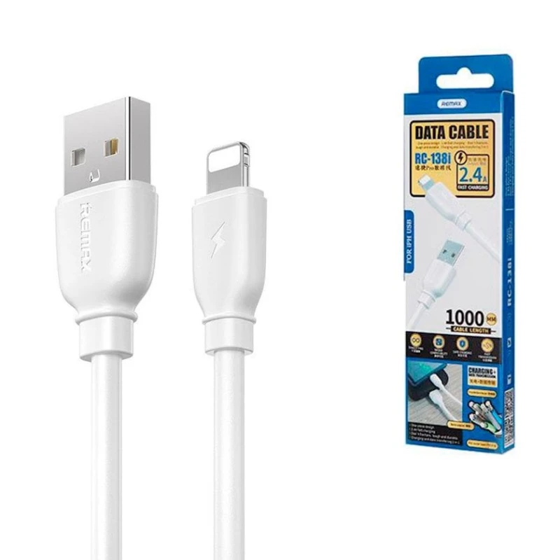 Кабель USB Remax Lightning RC-138i, White Кабель USB Remax Lightning RC-138i, White