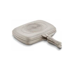 Сковородка-гриль двухсторонняя Korkmaz Duplo A1469-1, 34x25 см, алюминий с антипригарным покрытием, две ручки, Бежевый