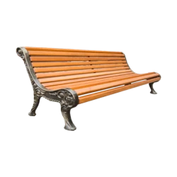 Деревянная скамейка Azpark APP-02, коричневая, сосна/чугун, 190x75x79 см