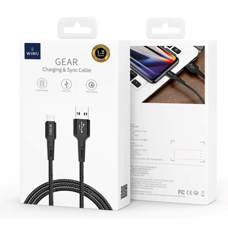 Кабель Wiwu G10 USB 2.0 to microUSB, 1.2 м, Black