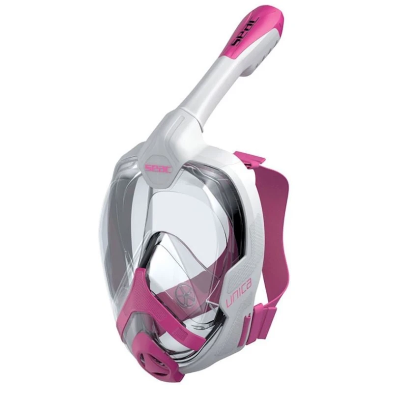 Üzgüçülük üçün maska Seac Sub Unica Fullface White/Pink, ölçü S/M