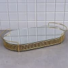 Поднос EA00107, 53x28 см, нержавеющая сталь/стекло, золотистый