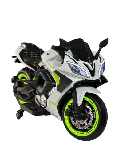 Uşaq elektrik motosikli SMR667, 2 motor, ağ/yaşıl - smr667