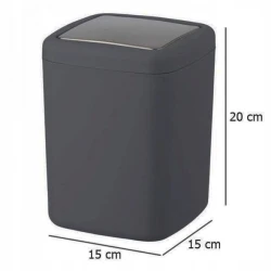 Мусорное ведро Wenko, 15x20x15 см, серое Мусорное ведро Wenko, 15x20x15 см, серое