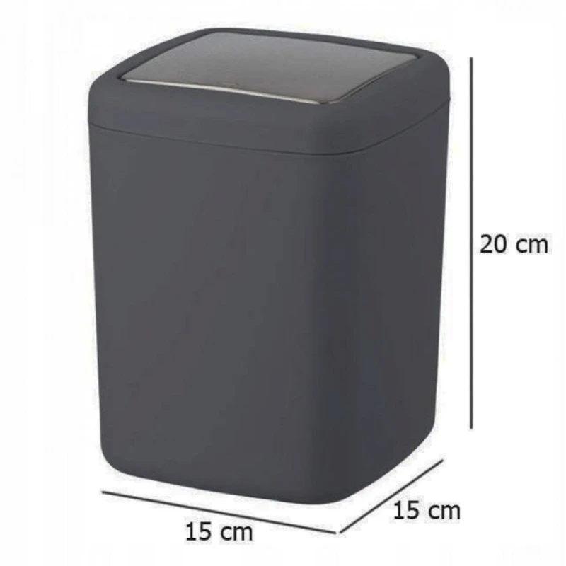 Мусорное ведро Wenko, 15x20x15 см, серое