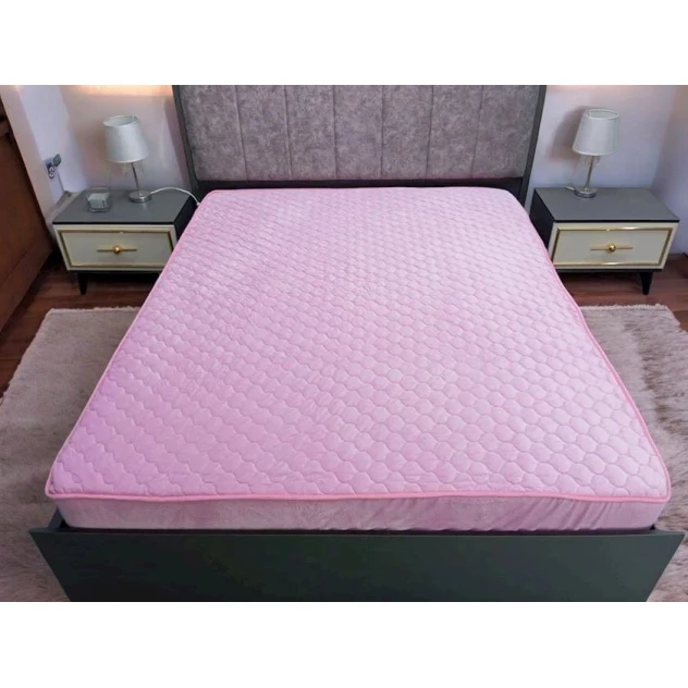 Наматрасник защитный Luxe Cotton Lu-xe-000692, 160x200 см, двуспальный, велюр, розовый Наматрасник защитный Luxe Cotton Lu-xe-000692, 160x200 см, двуспальный, велюр, розовый