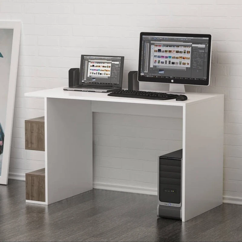 Kompüter masası Art Mebel Art_Komp_Masası 176, ağ/qəhvəyi, 75x120x60 sm