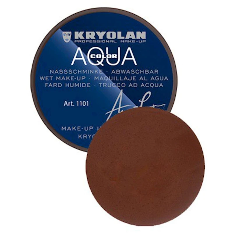 Аквагрим прессованный Kryolan Aquacolor 01101, оттенок 101 коричневый, 8 мл