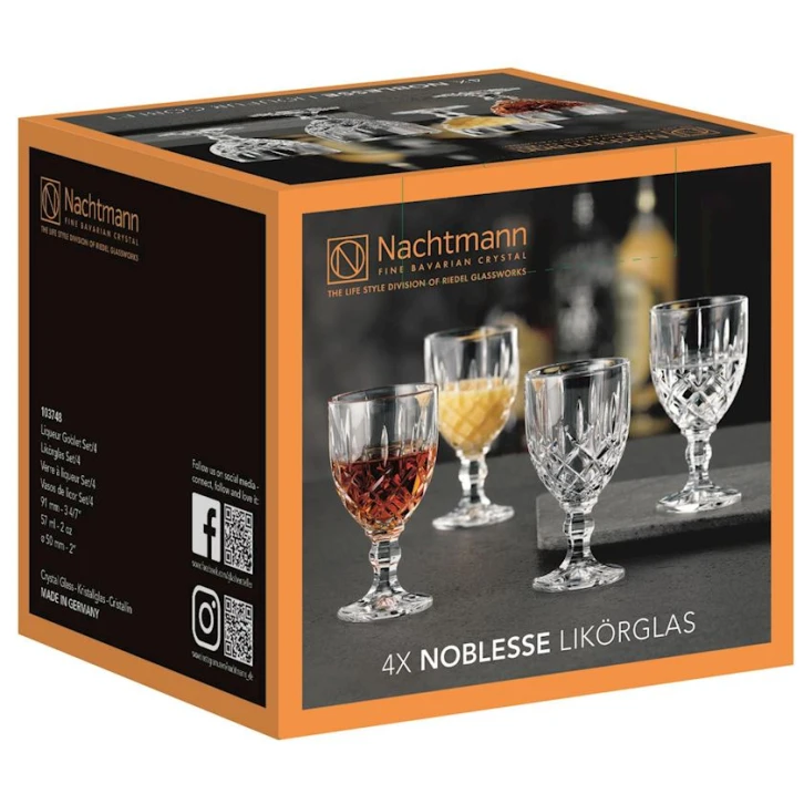 Набор рюмок Nachtmann Noblesse, 4 шт, 57 мл, хрусталь, прозрачный