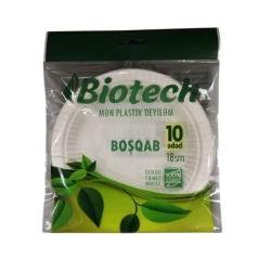 Набор одноразовых тарелок Biotech, 18 см, 10 шт Набор одноразовых тарелок Biotech, 18 см, 10 шт