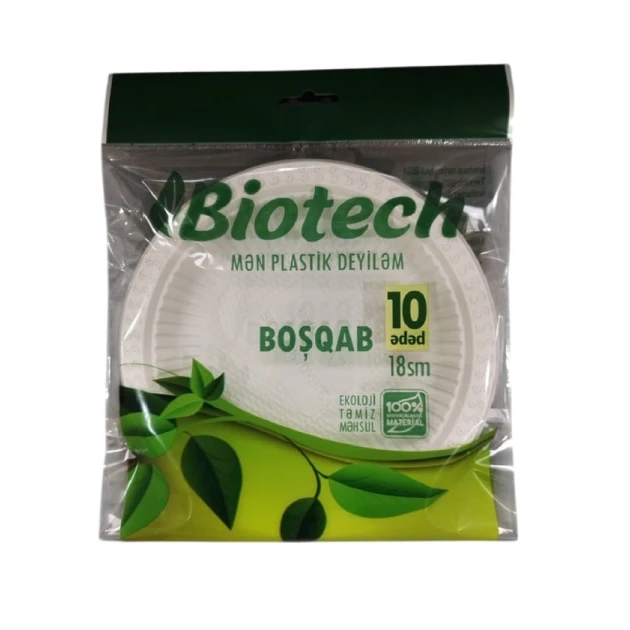 Набор одноразовых тарелок Biotech, 18 см, 10 шт Набор одноразовых тарелок Biotech, 18 см, 10 шт