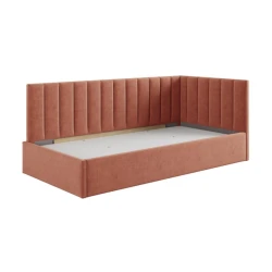 Односпальная кровать Art_tek_yataq(100) 76, ламинат/текстиль, оранжевая, 200x85x100 см