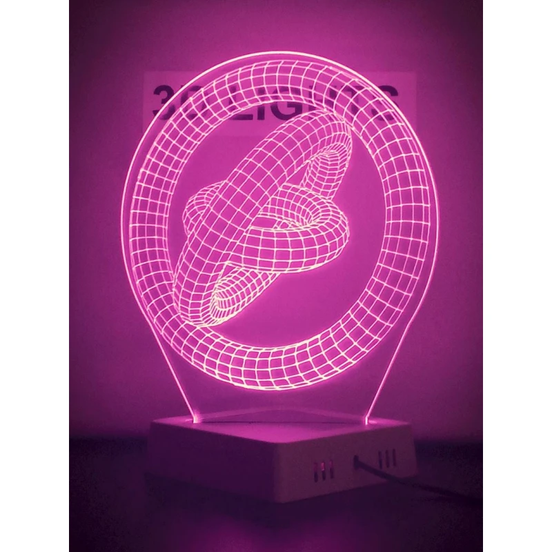 3D ночник ckc01, стекло/железо, розовый, 24х20 см 3D ночник ckc01, стекло/железо, розовый, 24х20 см