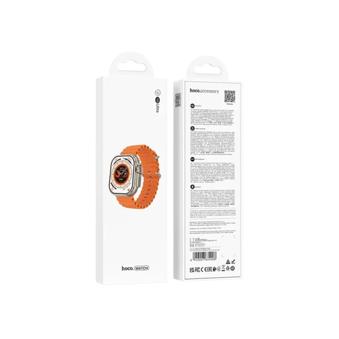 Умные часы Hoco Y23 Ultra, с функцией звонка, оранжевые