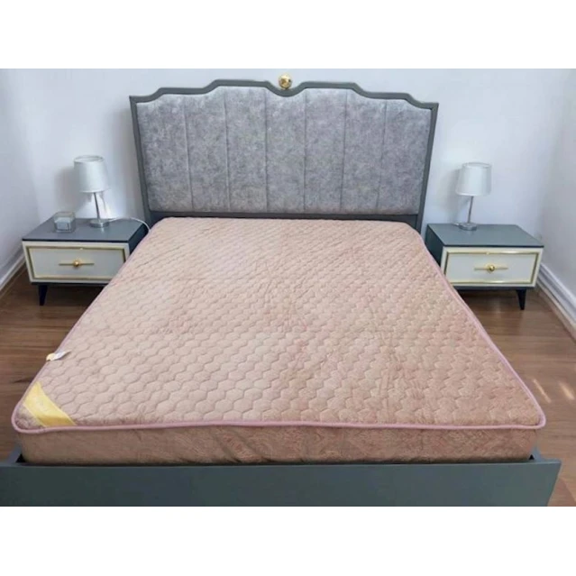 Наматрасник защитный Narlı 000701, односпальный, велюр, бежевый, 100x200 см