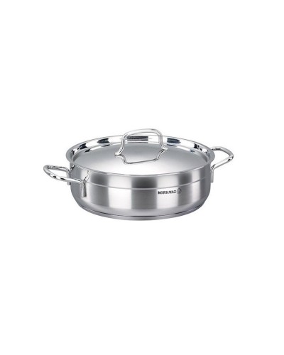 Qazan Korkmaz Alfa A1030, 10 sm, 7 l, 30 sm, paslanmayan polad, qapaqlı, iki tutacaqlı, gümüşü