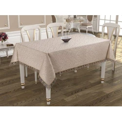 Скатерть Sahara SHA-00001199, прямоугольная, 160x220 см, сатин, коричневая