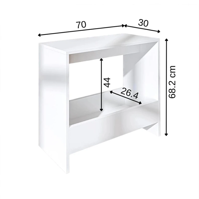Журнальный стол Art-109, 30x70x70 см, ламинат, белый