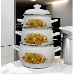 Набор кастрюль Gallery Home GH-000104, эмаль, 2/3.5/5 л, 3 шт